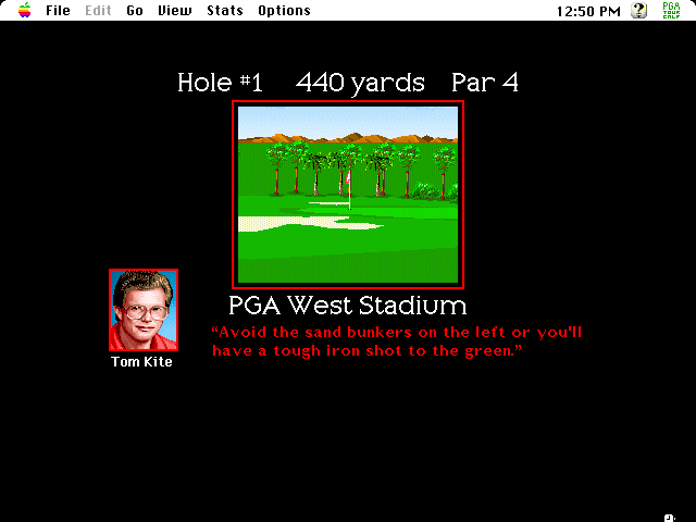 PGA Tour Golf II (Macintosh) screenshot: The first hole