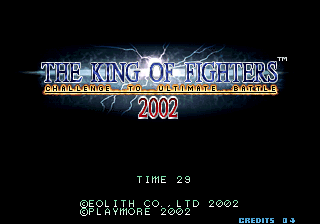 The King of Fighters 2002: Challenge to Ultimate Battle (Arcade) screenshot: Title Screen.