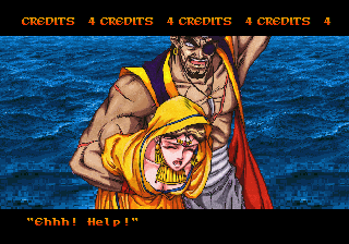 Arabian Fight (Arcade) screenshot: Help her.