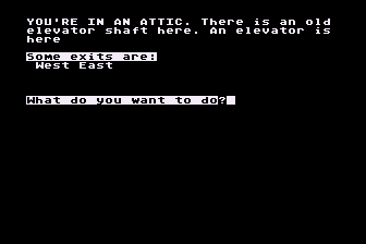 The Deadly Game (Atari 8-bit) screenshot: The Elevator