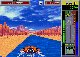 Hydra (Arcade) screenshot: Zooming on the river.