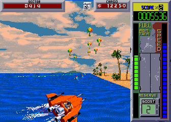 Hydra (Arcade) screenshot: Bonuses in the air.