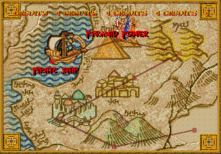 Arabian Fight (Arcade) screenshot: Map of your quest.