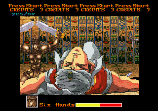 Arabian Fight (Arcade) screenshot: Killed.