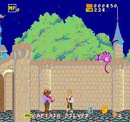 Captain Silver (Arcade) screenshot: Watch the cat on the wall.