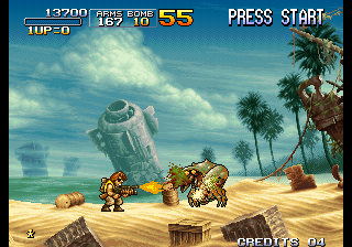 Metal Slug 3 (Arcade) screenshot: More giant crabs.