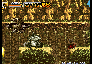 Metal Slug 5 (Arcade) screenshot: Jump the gaps.