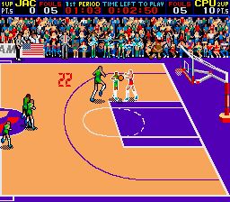 Double Dribble (Arcade) screenshot: Shoot.