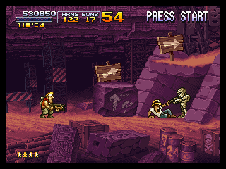 Metal Slug X (PlayStation) screenshot: A mummy!
