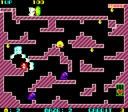 Chack'n Pop (Arcade) screenshot: Got an egg.