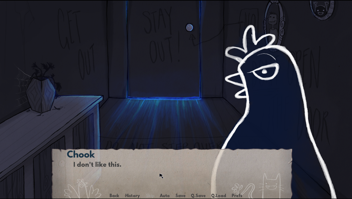 Chook & Sosig (Windows) screenshot: Chook is commenting the situation