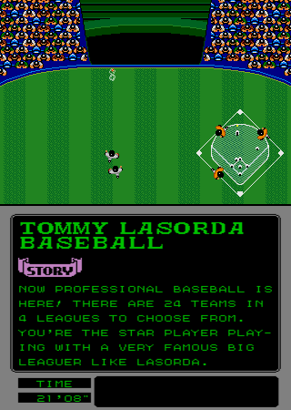 Tommy Lasorda Baseball (Arcade) screenshot: The ball has hit the fence.