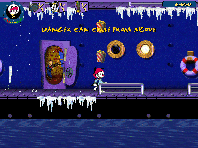 Animaniacs: A Gigantic Adventure (Windows) screenshot: Thanks for the literal tip.
