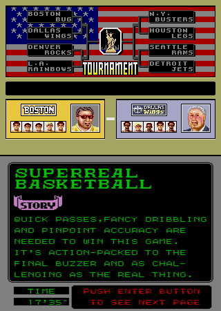 Pat Riley Basketball (Arcade) screenshot: The route to the final.