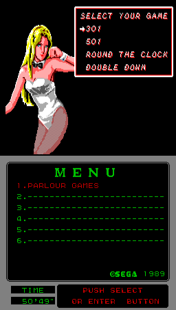 Parlour Games (Arcade) screenshot: Darts Options.