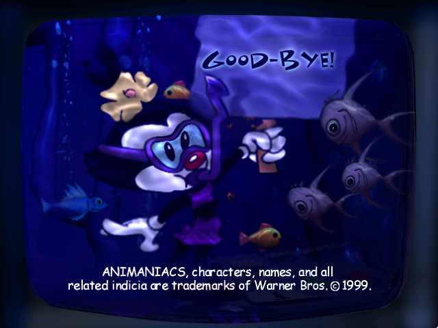 Animaniacs: A Gigantic Adventure (Windows) screenshot: Leaving the game shows us this screen.