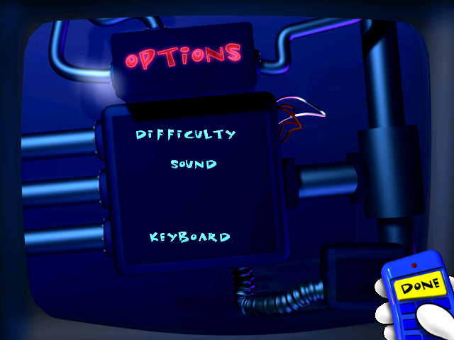 Animaniacs: A Gigantic Adventure (Windows) screenshot: The Options Menu