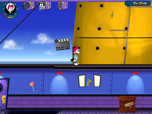 Animaniacs: A Gigantic Adventure (Windows) screenshot: Checkpoint.