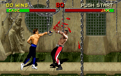 Mortal Kombat II (Arcade) screenshot: Broken nose