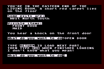 The Deadly Game (Atari 8-bit) screenshot: The Game Ends on a Bug of Some Sort