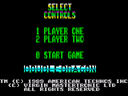Double Dragon II: The Revenge (ZX Spectrum) screenshot: Main menu