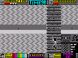 Double Dragon II: The Revenge (ZX Spectrum) screenshot: Descent down the ladder