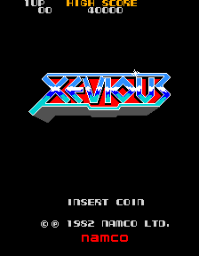 Xevious (Arcade) screenshot: Title screen