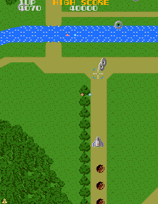 Xevious (Arcade) screenshot: River
