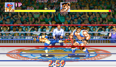 Saturday Night Slam Masters (Arcade) screenshot: Low kick.