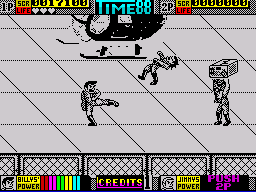 Double Dragon II: The Revenge (ZX Spectrum) screenshot: Standard kick