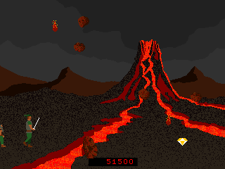 Crossbow (Arcade) screenshot: Volcano