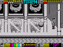 Double Dragon II: The Revenge (ZX Spectrum) screenshot: Avoiding the moving spear