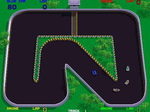 Championship Sprint (Arcade) screenshot: Catching up.