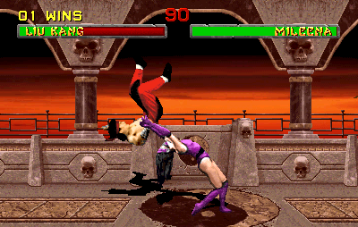 Mortal Kombat II (Arcade) screenshot: Wrestling time