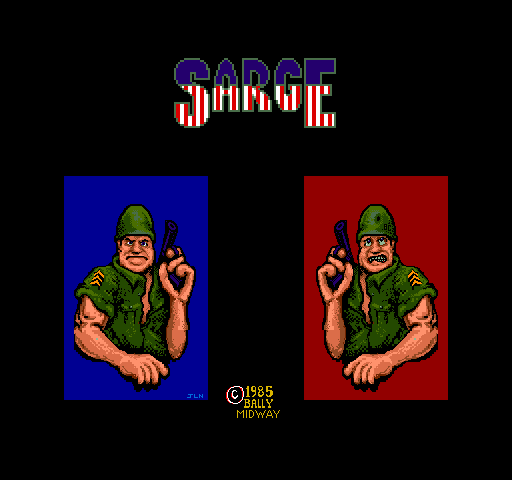 Sarge (Arcade) screenshot: Title screen