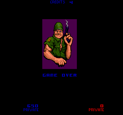 Sarge (Arcade) screenshot: Game Over