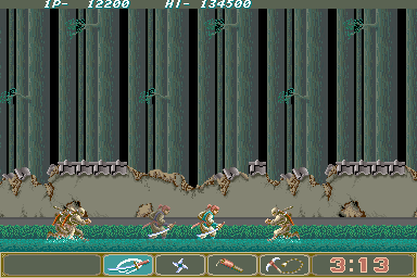 Ninja Spirit (Arcade) screenshot: Having a quick paddle.