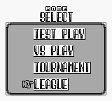 J.League Fighting Soccer: The King of Ace Strikers (Game Boy) screenshot: Mode select.