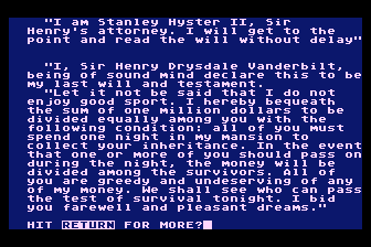 The Deadly Game (Atari 8-bit) screenshot: What a Jerk!