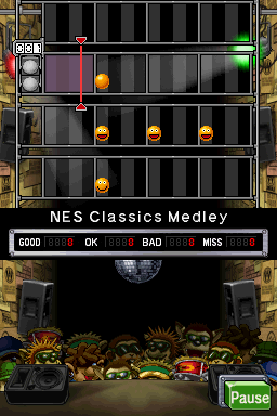 Jam with the Band (Nintendo DS) screenshot: Heading up to a very simple rhythmic section