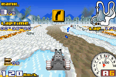 Gadget Racers (Game Boy Advance) screenshot: Shoot him!