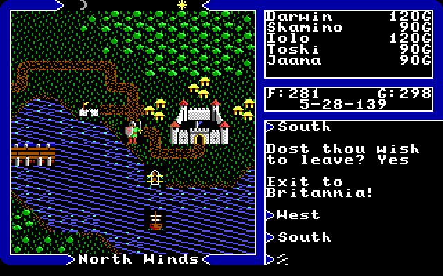 Ultima V: Warriors of Destiny (DOS) screenshot: Outdoor exploration