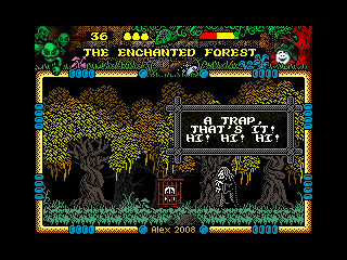Dizzy and the Other Side (Windows) screenshot: Dizzy is caught by the evil witch