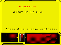 Firestorm (ZX Spectrum) screenshot: Title screen