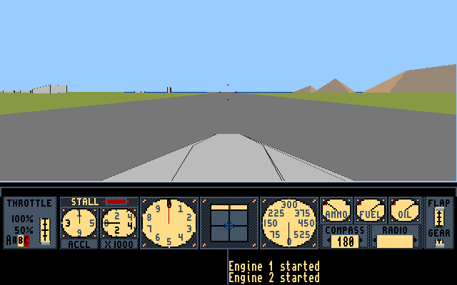 Air Warrior (Amiga) screenshot: On the starting field in my Fw 190