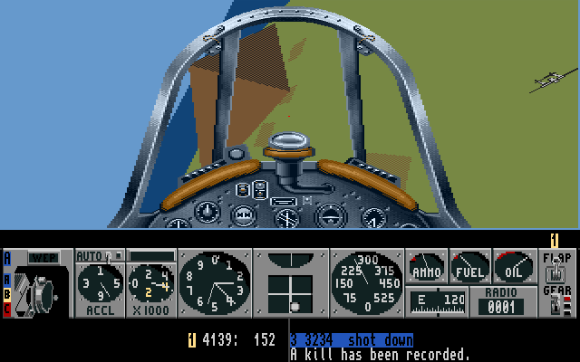 Air Warrior (Amiga) screenshot: A characteristic profile with double fuselages