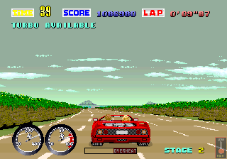 Turbo Out Run (Arcade) screenshot: Storm has cleared.
