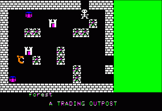 Ali Baba and the Forty Thieves (Apple II) screenshot: Fearsome tiger thingy chases you...