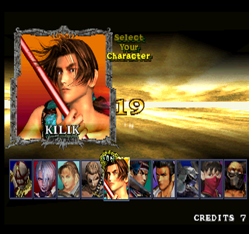 SoulCalibur (Arcade) screenshot: Player Select.
