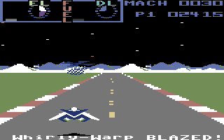 Warp! (Commodore 64) screenshot: Blasting an enemy